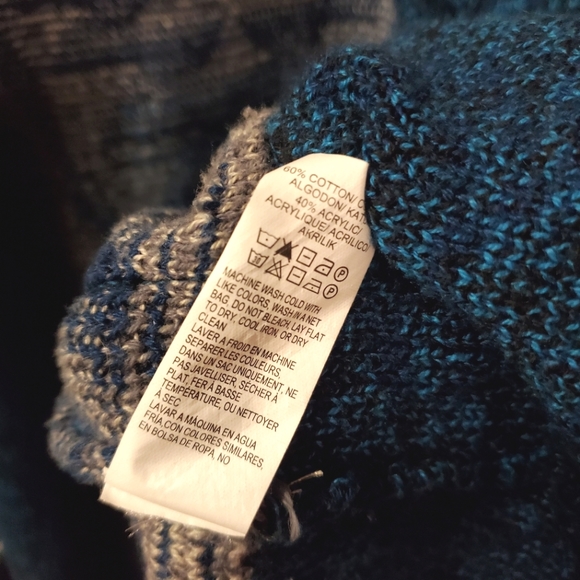 Lucky Brand - Aztec Knit Open Front Longline Cardigan - Size M - Picture 10 of 10